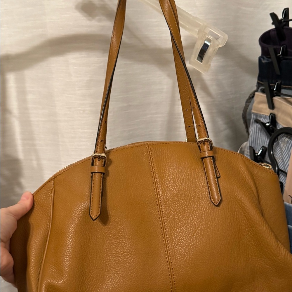 Calvin Klein shoulder bag, tan leather (?) - Picture 5 of 12